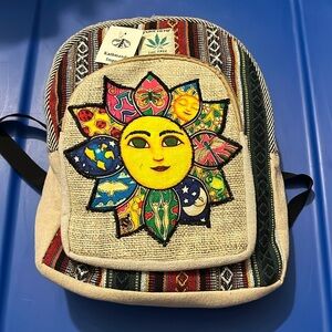 Kathmandu Imports Sun Pattern Hemp Backpack NWT